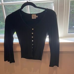 Princess Polly Black Button-Down Top